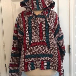 Green white and red drug rug